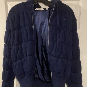 Adidas Originals Women's Dark Indigo LC S KNIT Winter Jacket Size Medium E81240